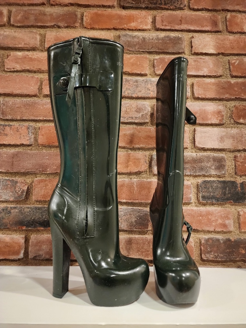 Louis Vuitton Marc Jacobs Fetish Rubber Knee High Platform Boots